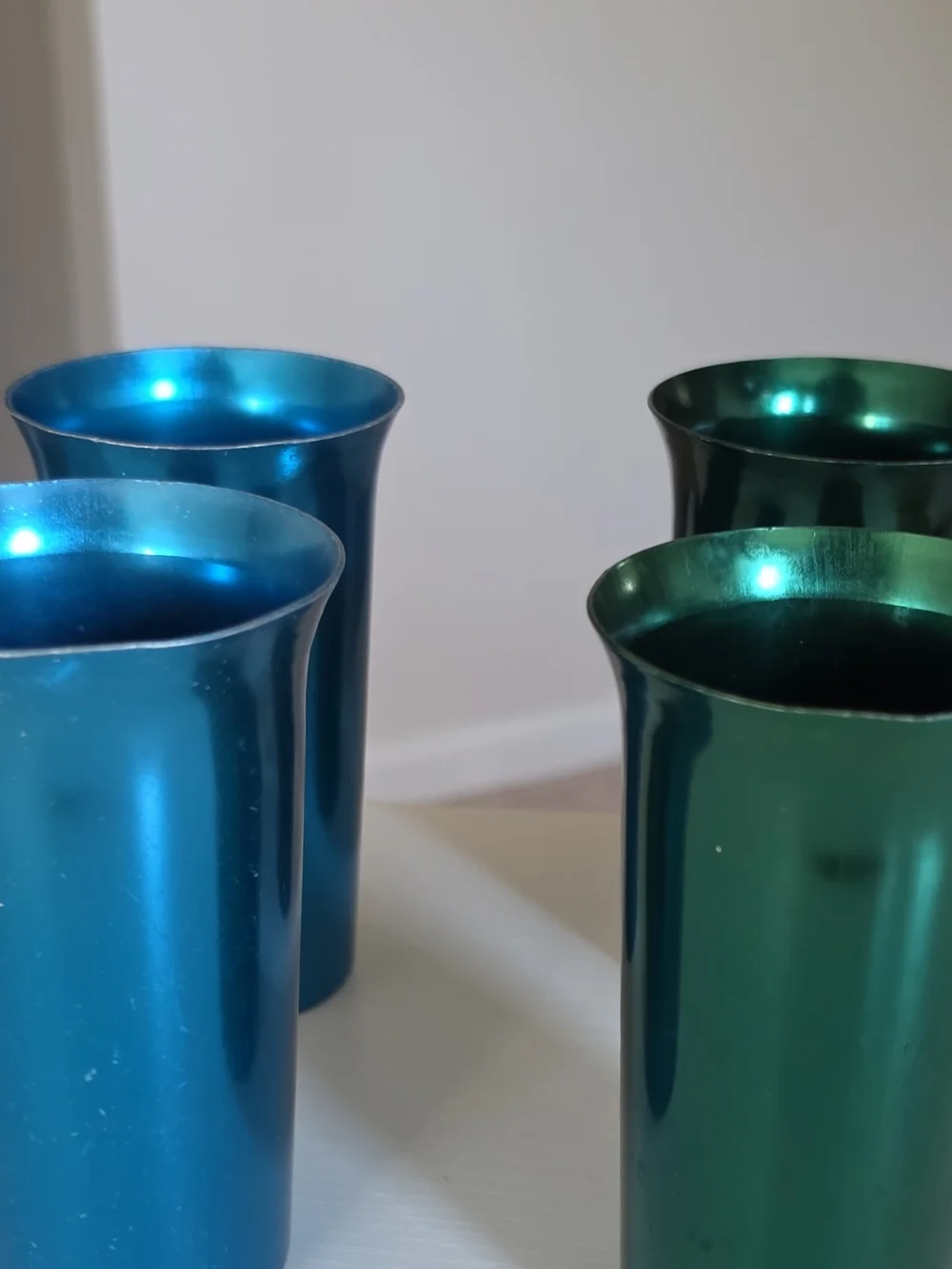 Color Craft Aluminum Tumbler Set 8pc 12 oz Stackable Flared Rim Multicolor